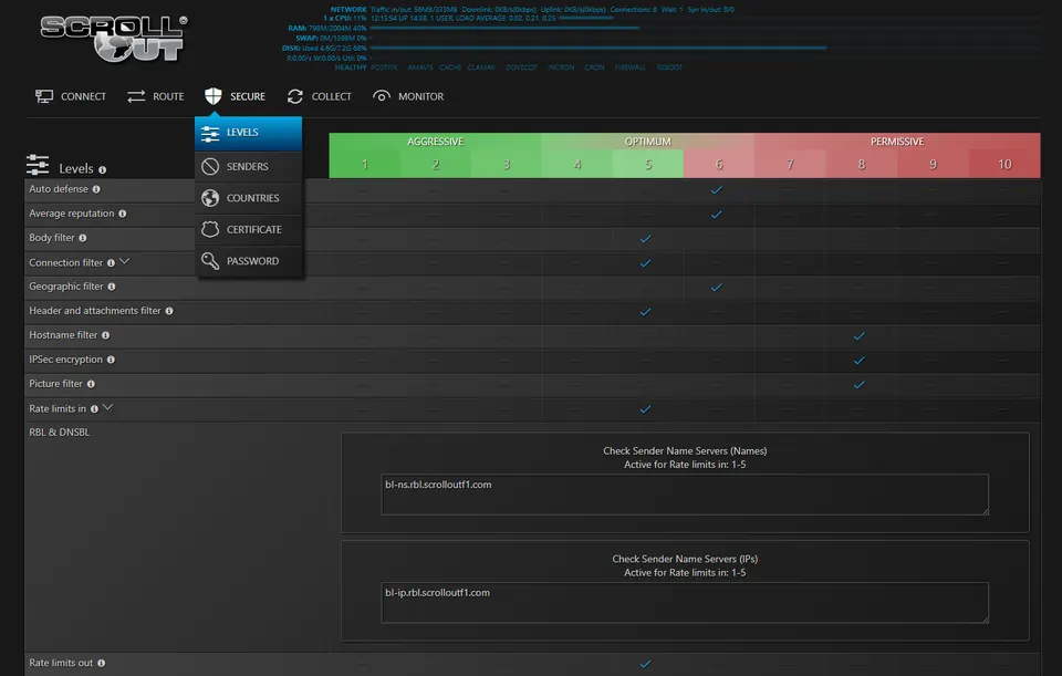 Scrollout F1 web interface